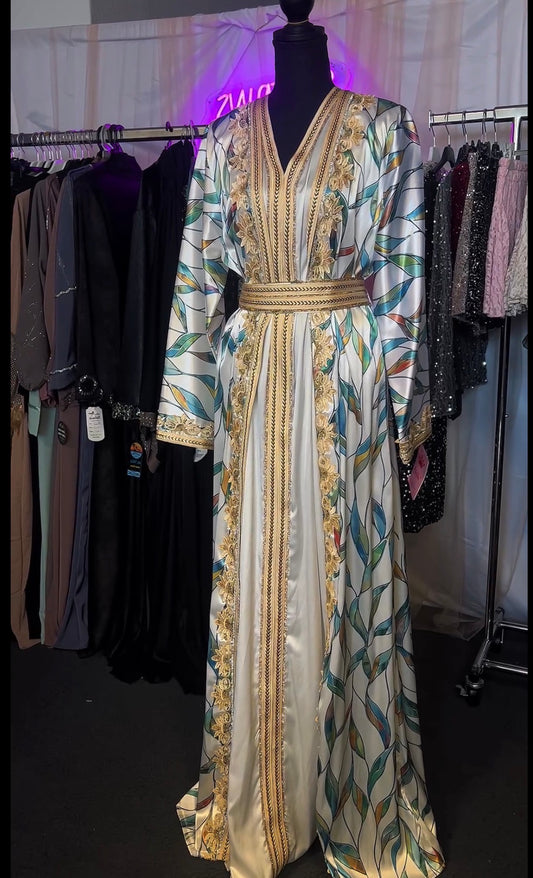 Elegance Gold Kaftan – Festliche Abaya