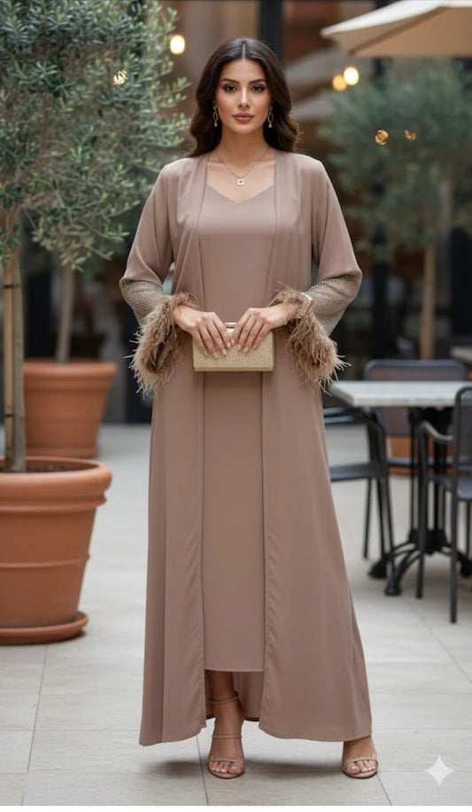 Abaya mit Federärmeln