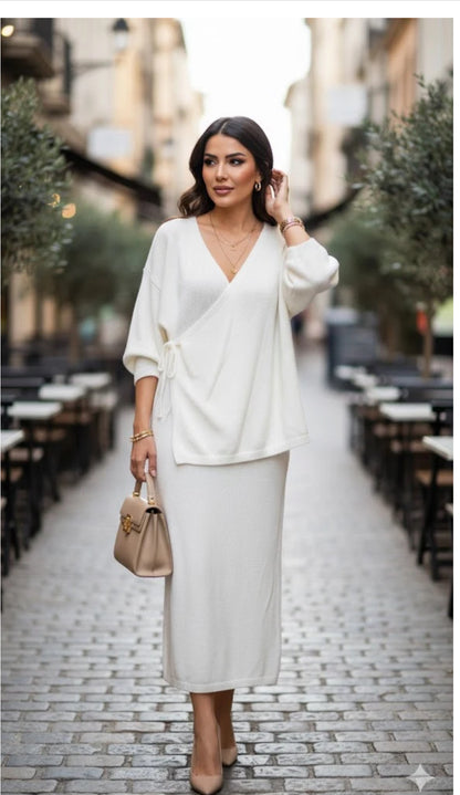 Wickelstrickkleid